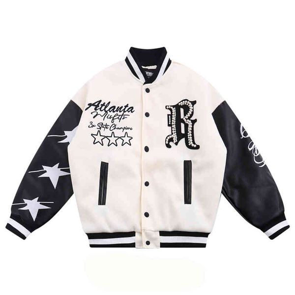 winter hiphop streetwear baseball jacket men letter pearl embroidery patchwork varsity thick warm coat women harajuku punk parka, Black;brown
winter hiphop streetwear baseball jacket men letter pearl embroidery patchwork varsity thick warm coat women harajuku punk parka, Black;brown