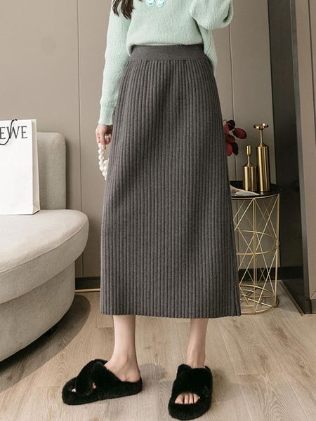 skirts knitted skirt women's autumn and winter sunken stripe casual pleated hip mid-length straight wool, Black
skirts knitted skirt women's autumn and winter sunken stripe casual pleated hip mid-length straight wool, Black