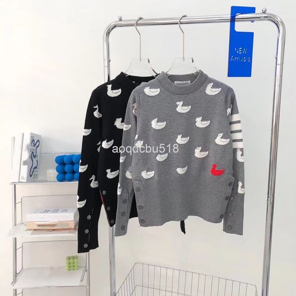 women's knits & tees early spring tb wool blend over printed duckling funny jacquard college style round neck knit pull female, White
women's knits & tees early spring tb wool blend over printed duckling funny jacquard college style round neck knit pull female, White