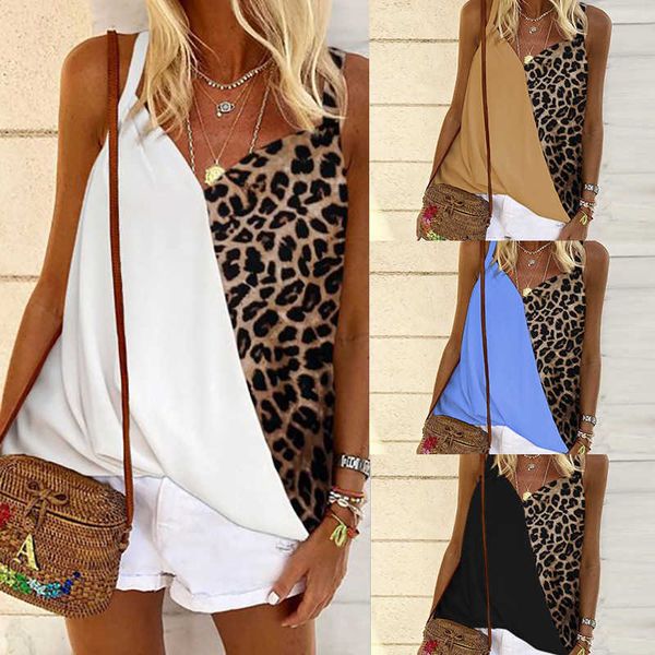 2022 new women's color contrast stitching leopard suspender vest women's bottoming shirt, White
2022 new women's color contrast stitching leopard suspender vest women's bottoming shirt, White