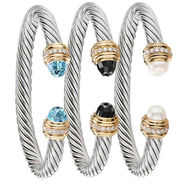 new stainless steel bracelet fashion trend women's titanium cable 7mm open bracelet dy jewelry328a289o, Black
new stainless steel bracelet fashion trend women's titanium cable 7mm open bracelet dy jewelry328a289o, Black