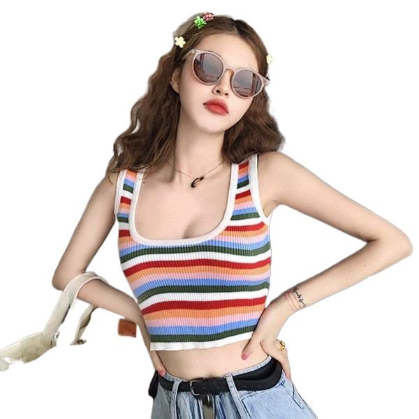 women's tanks & camis rainbow stripe outer wear small vest female retro square neck short white p0ai#
women's tanks & camis rainbow stripe outer wear small vest female retro square neck short white p0ai#