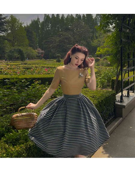 casual dresses vintage original summer limited vintage ginger stripe hepburn puffy dress rd0c, Black;gray
casual dresses vintage original summer limited vintage ginger stripe hepburn puffy dress rd0c, Black;gray