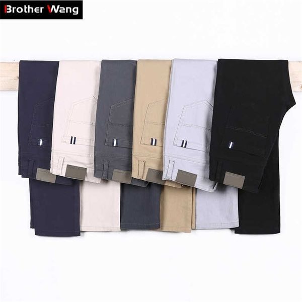 6 color casual pants men spring business fashion casual elastic straigh trousers male brand gray white khaki navy 210810, Black
6 color casual pants men spring business fashion casual elastic straigh trousers male brand gray white khaki navy 210810, Black