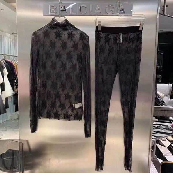 set soft and comfortable half high collar transparent design lace bottom suit female take mesh long sleeve europe and america tide, Black;white
set soft and comfortable half high collar transparent design lace bottom suit female take mesh long sleeve europe and america tide, Black;white