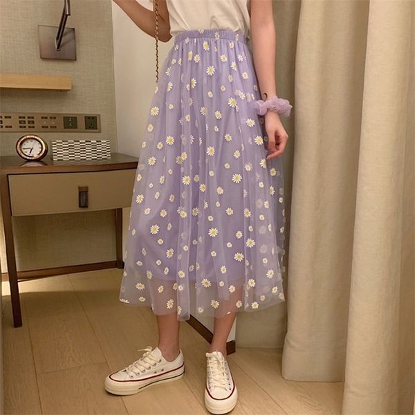 summer daisy print purple skirt female long highwaisted a line skirt elastic street wear 210306, Black
summer daisy print purple skirt female long highwaisted a line skirt elastic street wear 210306, Black