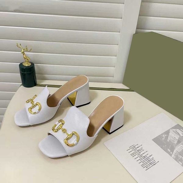 2022 new designer women's sandals slippers summer heels high thick slippers with shoebox, Black
2022 new designer women's sandals slippers summer heels high thick slippers with shoebox, Black