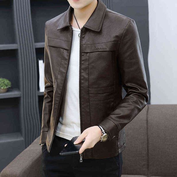 2022 man pu faux leather jacket long sleeve solid color men's outerwear smart casual slim fashion locomotive clothing w287 t220728, Black
2022 man pu faux leather jacket long sleeve solid color men's outerwear smart casual slim fashion locomotive clothing w287 t220728, Black