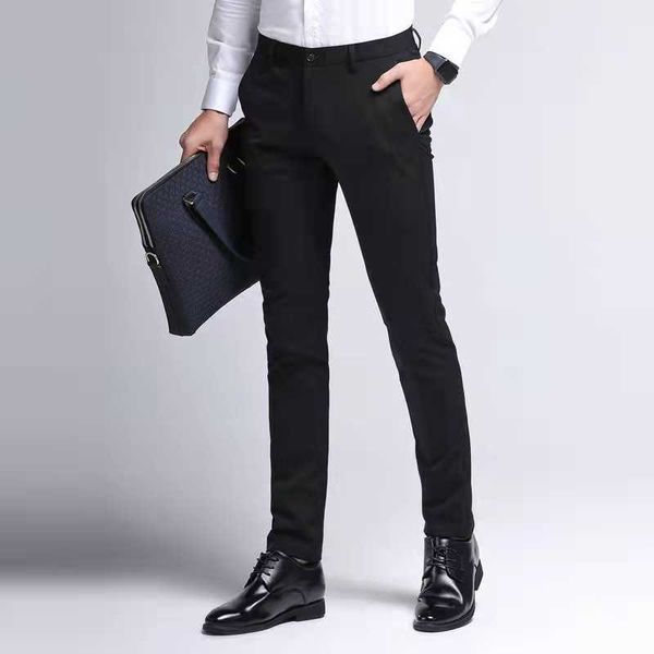 spring men's business suit pants elastic leggings spring and summer casual pants slim fit, Black
spring men's business suit pants elastic leggings spring and summer casual pants slim fit, Black