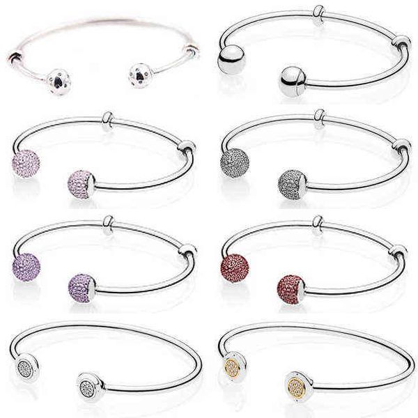 new 100% 925 sterling silver double-headed classic crystal bangle clear cz charm bead fit diy bracelet the factory wholesale aa220315, Golden;silver
new 100% 925 sterling silver double-headed classic crystal bangle clear cz charm bead fit diy bracelet the factory wholesale aa220315, Golden;silver