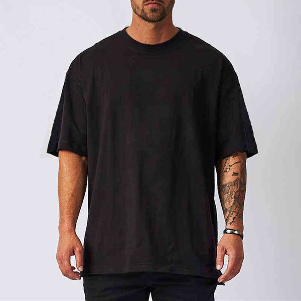 mens oversized fit short sleeve t-shirt with dropped shoulder loose hip hop fitness t shirt summer gym bodybuilding tees y220426, White;black
mens oversized fit short sleeve t-shirt with dropped shoulder loose hip hop fitness t shirt summer gym bodybuilding tees y220426, White;black