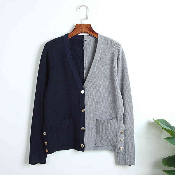 women's knits & tees spring and winter women's wear versatile v-neck color matching striped multi button long sleeved knitted card, White
women's knits & tees spring and winter women's wear versatile v-neck color matching striped multi button long sleeved knitted card, White