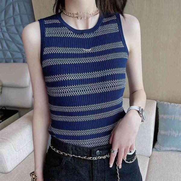 women's t-shirt style inside and outside vest small fragrance knitting korean version i-shaped round neck slim fit color matching women, White
women's t-shirt style inside and outside vest small fragrance knitting korean version i-shaped round neck slim fit color matching women, White