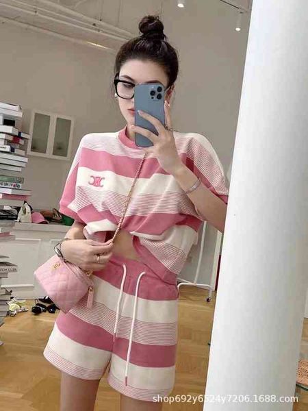 women's tracksuits ce home spring and summer color matching stripe round neck short sleeve elastic waist wide leg shorts fashion casual, Gray
women's tracksuits ce home spring and summer color matching stripe round neck short sleeve elastic waist wide leg shorts fashion casual, Gray