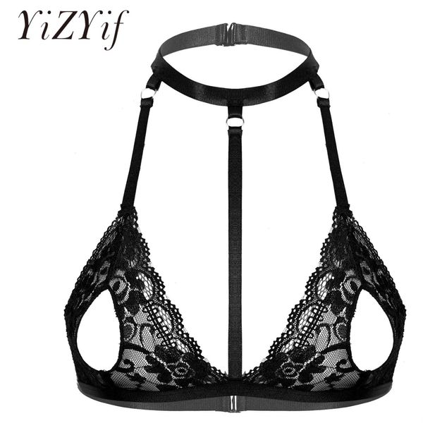 womens ladies bra see-through lace unlined wireless halter neck strappy hollow out nipples lingerie brassiere, Red;black
womens ladies bra see-through lace unlined wireless halter neck strappy hollow out nipples lingerie brassiere, Red;black