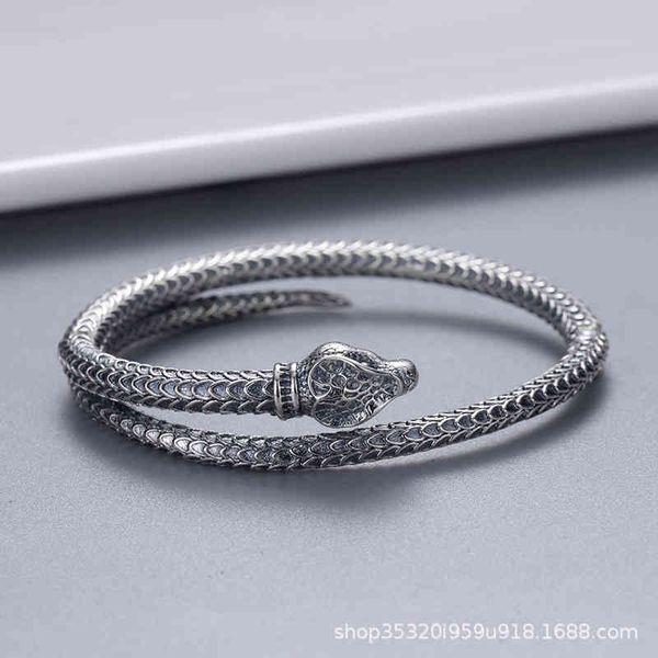 2023 designer new fashion gujia thai silver bracelet tail snake male and female lovers punk bracelet open mouth jewelry, Black
2023 designer new fashion gujia thai silver bracelet tail snake male and female lovers punk bracelet open mouth jewelry, Black