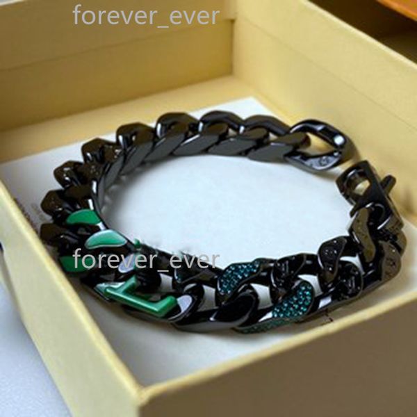 foreverever fashion chain links patches bracelet mixed crystal and enamel overlapping of grommets and elliptical rings with box, Black
foreverever fashion chain links patches bracelet mixed crystal and enamel overlapping of grommets and elliptical rings with box, Black