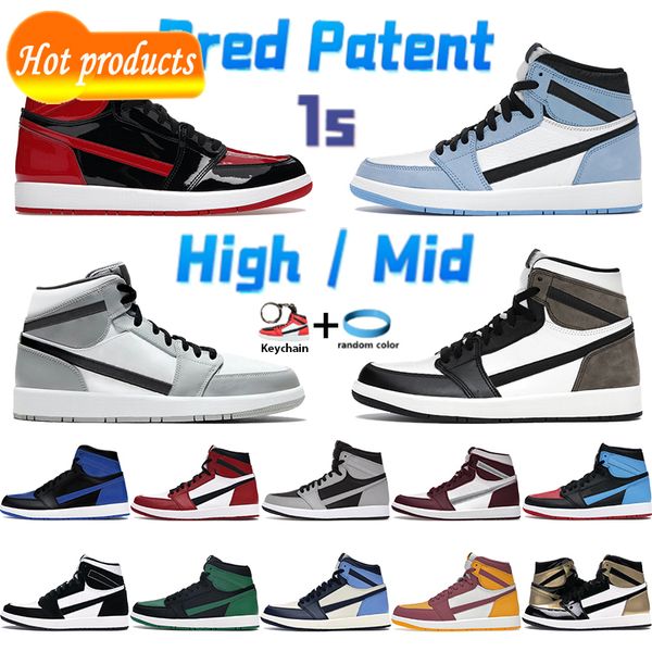 high 1 1s basketball shoes bred patent mens sneakers mid light smoke grey university blue dark mocha shadow chicago seafoam men women, Black
high 1 1s basketball shoes bred patent mens sneakers mid light smoke grey university blue dark mocha shadow chicago seafoam men women, Black