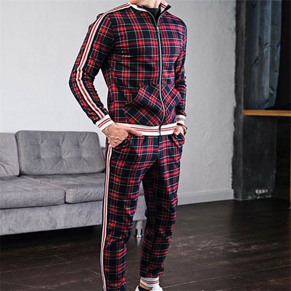 men s tracksuit 3d print grid two piece patchwork zipperjacke joggers pants small leg trouser suits slim classic sportswear 220715, Black
men s tracksuit 3d print grid two piece patchwork zipperjacke joggers pants small leg trouser suits slim classic sportswear 220715, Black