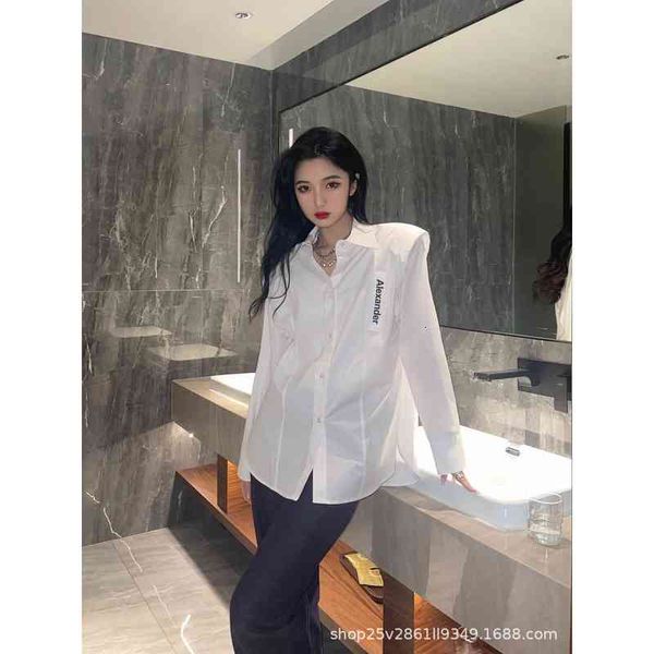 women's blouses & shirts aw dawangjia spring and summer leisure letter printing medium long shoulder pad shirt loose bai tie sleeved aa, White
women's blouses & shirts aw dawangjia spring and summer leisure letter printing medium long shoulder pad shirt loose bai tie sleeved aa, White