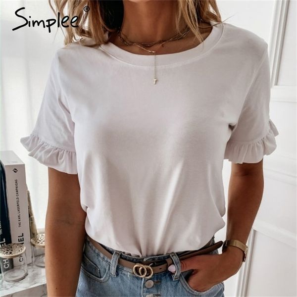 casual v-neck ruffle women t-shirts summer simple solid color mid-length female short sleeve ladies 210317, White
casual v-neck ruffle women t-shirts summer simple solid color mid-length female short sleeve ladies 210317, White