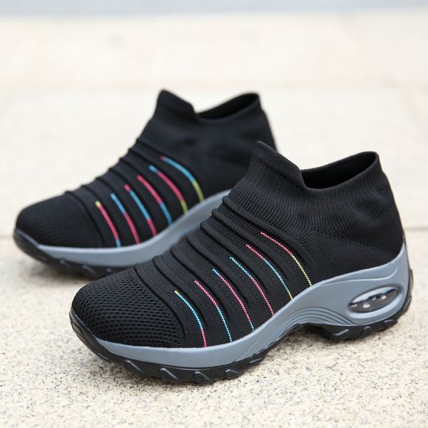 womens walking shoes non-slip air cushion sneakers fashion comfortable socks shoe platform loafers non-slip 220511, Black;white 
womens walking shoes non-slip air cushion sneakers fashion comfortable socks shoe platform loafers non-slip 220511, Black;white