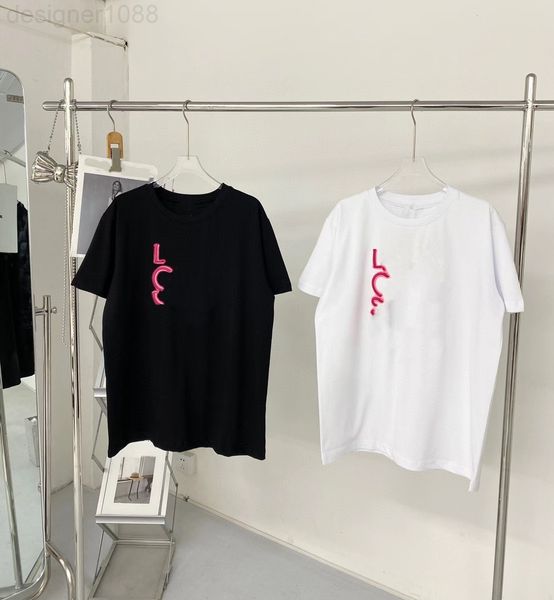 women's t-shirt designer loe phosphor short sleeve correct version chest letter embroidery age reduced couple os lazy style round neck, White
women's t-shirt designer loe phosphor short sleeve correct version chest letter embroidery age reduced couple os lazy style round neck, White
