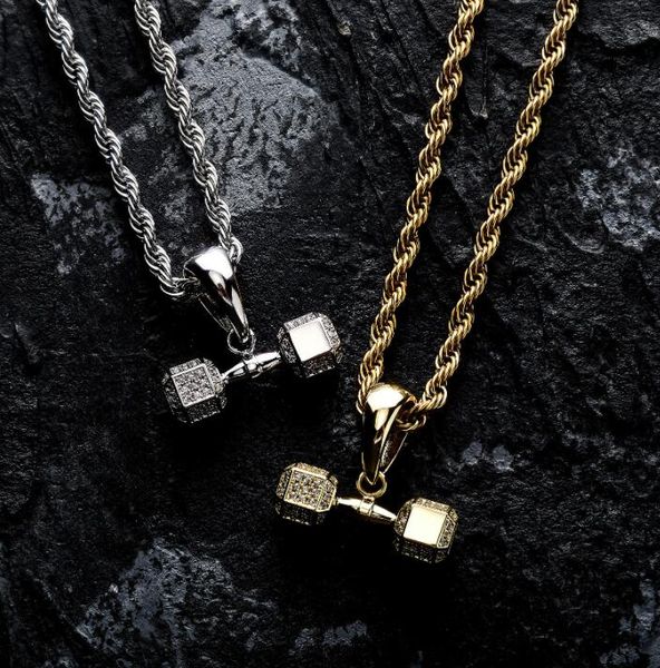 hip hop 3a+ cz stone paved bling iced out dumbbell pendants necklace for men rapper jewelry gold silver color gift
hip hop 3a+ cz stone paved bling iced out dumbbell pendants necklace for men rapper jewelry gold silver color gift