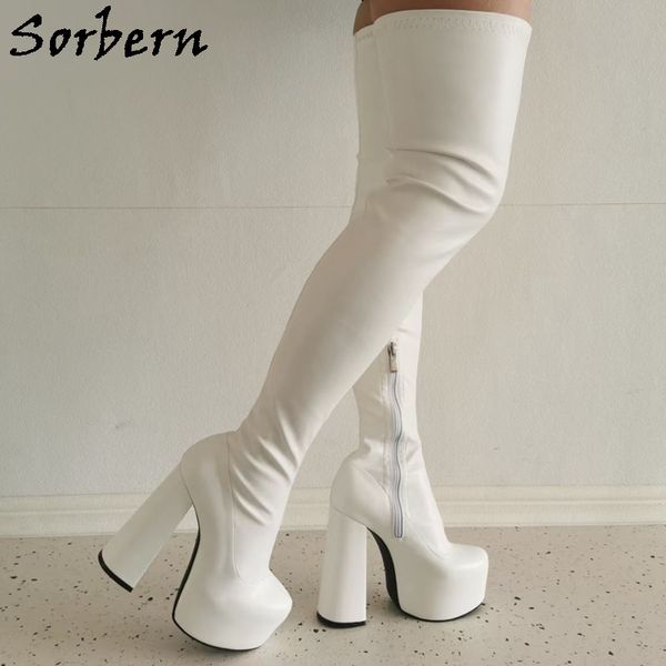 sorbern white slim fit women boots block heel round toe thick platfotm boots ladies shoes with heels customized size eu33-48, Black
sorbern white slim fit women boots block heel round toe thick platfotm boots ladies shoes with heels customized size eu33-48, Black