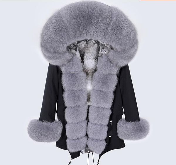 white grey rabbit fur lining black women parkas canvas jackets mukla gray fox fur trim placket
white grey rabbit fur lining black women parkas canvas jackets mukla gray fox fur trim placket