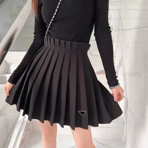 

casual dresses sleeveless shirts women pleated skirts slim short skirt outwears spring autumn bottoms dress, Black;gray