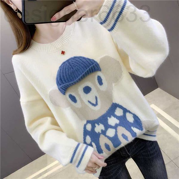 women's knits & tees designer autumn cute bear sweater women's korean version loose soft waxy lazy wind knitted student coat zb95, White
women's knits & tees designer autumn cute bear sweater women's korean version loose soft waxy lazy wind knitted student coat zb95, White