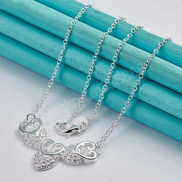 925 sterling silver three heart pendant necklace chain for women fashion wedding party charm jewelry
925 sterling silver three heart pendant necklace chain for women fashion wedding party charm jewelry