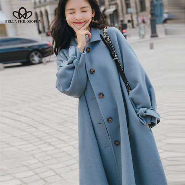 bella autumn solid turn collar women elegant coats ol sashes a line woolen coats female lantern sleeve outwear lj201110, Black
bella autumn solid turn collar women elegant coats ol sashes a line woolen coats female lantern sleeve outwear lj201110, Black