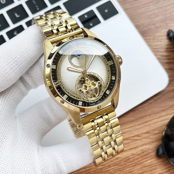 men's watch mechanical self-winding movement advanced enhanced coated mirror surface stainless steel strap case ceramic dial surface di, Slivery;brown
men's watch mechanical self-winding movement advanced enhanced coated mirror surface stainless steel strap case ceramic dial surface di, Slivery;brown
