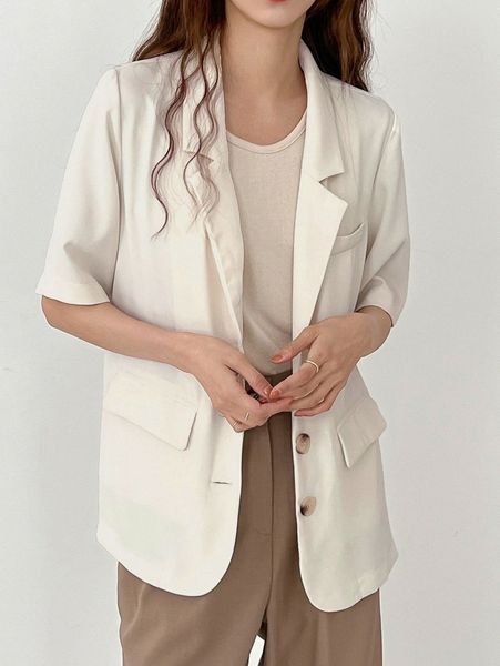 dazy lapel collar single breasted blazer a3cp#, White
dazy lapel collar single breasted blazer a3cp#, White