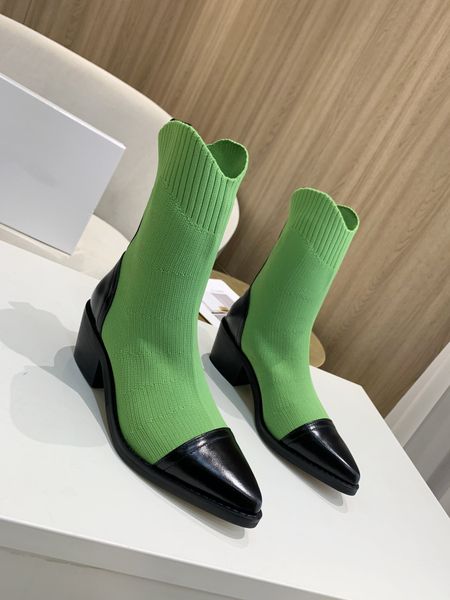 brand women pointed toes chunky heel ankle boots genuine leather elastic cloth lady high heel shoes party wedding boots, Black
brand women pointed toes chunky heel ankle boots genuine leather elastic cloth lady high heel shoes party wedding boots, Black