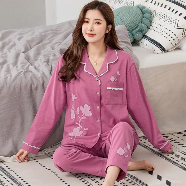 cute 100 cotton pyjamas women womens sleepwear pajamas sets autumn long sleeve pijamas mujer female home clothing -4xl, Black;red
cute 100 cotton pyjamas women womens sleepwear pajamas sets autumn long sleeve pijamas mujer female home clothing -4xl, Black;red