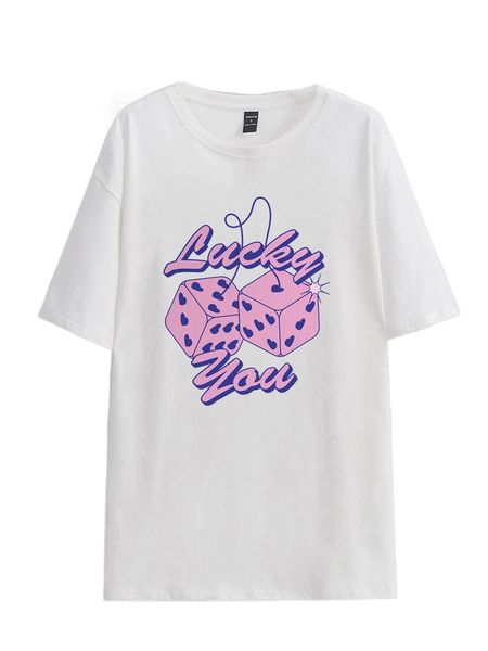 x splusmart heart & letter graphic drop shoulder tee d4l0#, White
x splusmart heart & letter graphic drop shoulder tee d4l0#, White
