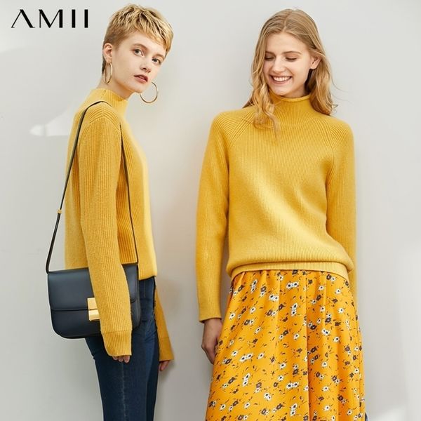 amii fashion new loose high neck languid lazy wind adds thick sweater female autumn winter knit pullover 11930250 y200910, White;black
amii fashion new loose high neck languid lazy wind adds thick sweater female autumn winter knit pullover 11930250 y200910, White;black
