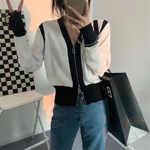 women's polos spring and summer korean thin knitted slim long sleeve v-neck ice silk double zipper knitted cardigan coat tq5w, White
women's polos spring and summer korean thin knitted slim long sleeve v-neck ice silk double zipper knitted cardigan coat tq5w, White