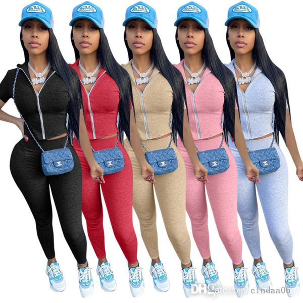 summer womens tracksuits casual zipper sports suit fashion short sleeve two piece pats set ladies outfits, Gray
summer womens tracksuits casual zipper sports suit fashion short sleeve two piece pats set ladies outfits, Gray