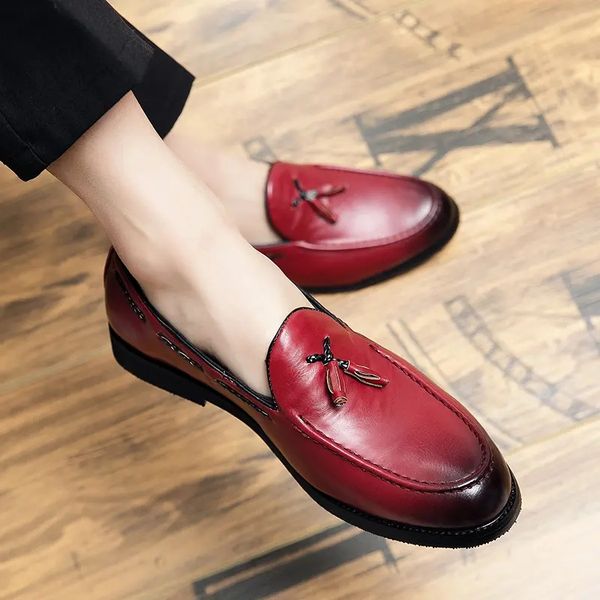 High Quality Loafers Men Shoes PU Leather Solid Color Round Toe Casual Fashion Everyday Party Tassel Classic Trend Gentleman Dress Shoes DP403, Clear
High Quality Loafers Men Shoes PU Leather Solid Color Round Toe Casual Fashion Everyday Party Tassel Classic Trend Gentleman Dress Shoes DP403, Clear