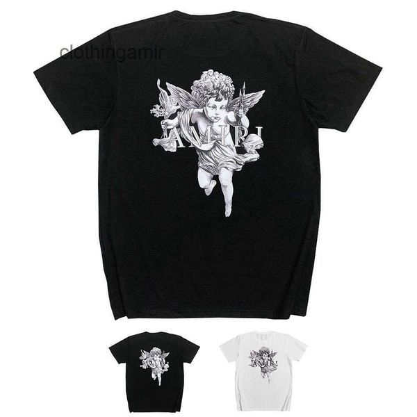 european and american designer t-shirts 2022 amirs amirsy fashion short sleeve angel letter print casual hip hop half t-shirt men, White;black 
european and american designer t-shirts 2022 amirs amirsy fashion short sleeve angel letter print casual hip hop half t-shirt men, White;black