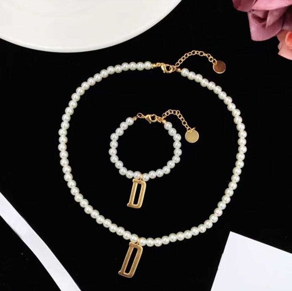 fashion brand d charm pendant pearl choker necklace letter bracelet chain luxury designer bijoux for women wedding, Golden;silver
fashion brand d charm pendant pearl choker necklace letter bracelet chain luxury designer bijoux for women wedding, Golden;silver