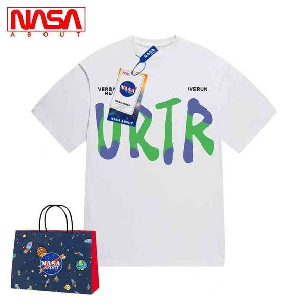 nasa co branded summer simple letter printed short sleeve t-shirt men's women's fashion br loose versatile casual base coat, White;black
nasa co branded summer simple letter printed short sleeve t-shirt men's women's fashion br loose versatile casual base coat, White;black