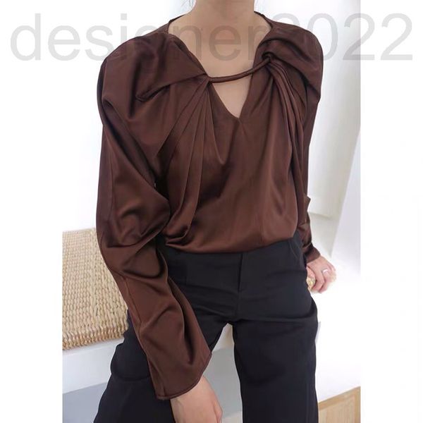 women's polos designer nordic brand pleated solid color silk satin long sleeved shirt temperament female gpng, White
women's polos designer nordic brand pleated solid color silk satin long sleeved shirt temperament female gpng, White