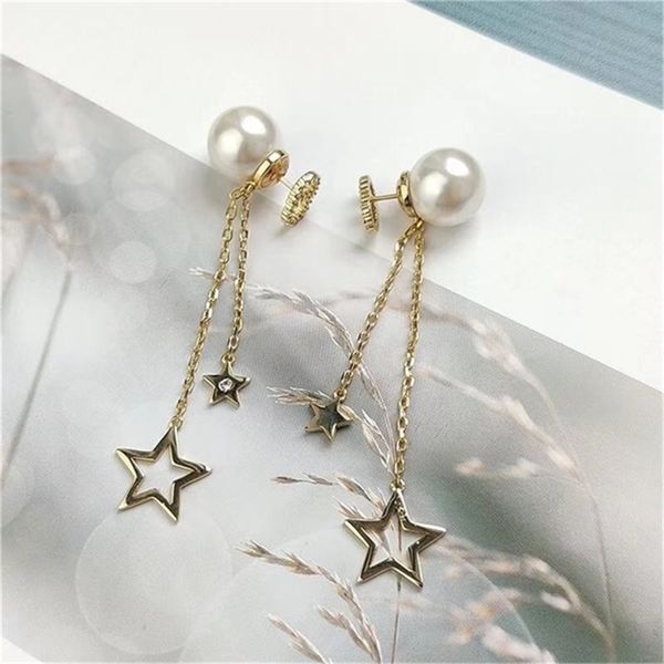 2022 fashion 20% off designer jewelry d five pointed star pearl letter 925 silver needle gold tassel personalized fashion versatile earrings, Golden
2022 fashion 20% off designer jewelry d five pointed star pearl letter 925 silver needle gold tassel personalized fashion versatile earrings, Golden