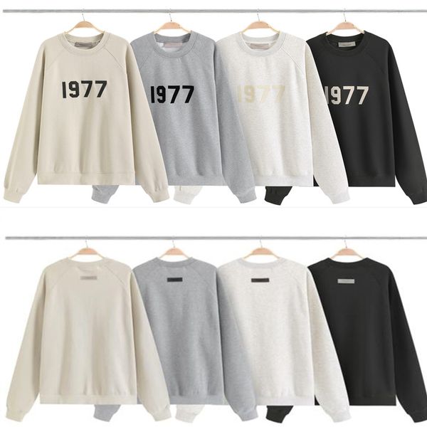 men' s women's hoodies spring and autumn heavy 1977 flocking printing couple tide brand solid color loose round neck sweater, Black
men' s women's hoodies spring and autumn heavy 1977 flocking printing couple tide brand solid color loose round neck sweater, Black