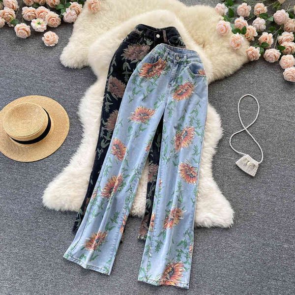women's jeans spring sweet and spicy girls' printed jeans women's design sense of minority high waist straight pants hanging, Blue
women's jeans spring sweet and spicy girls' printed jeans women's design sense of minority high waist straight pants hanging, Blue
